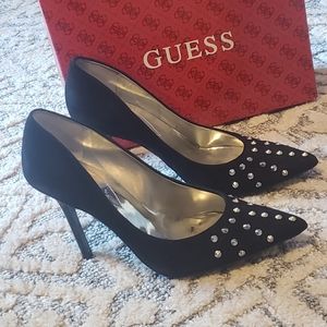 Suede Stud Guess Stilettos